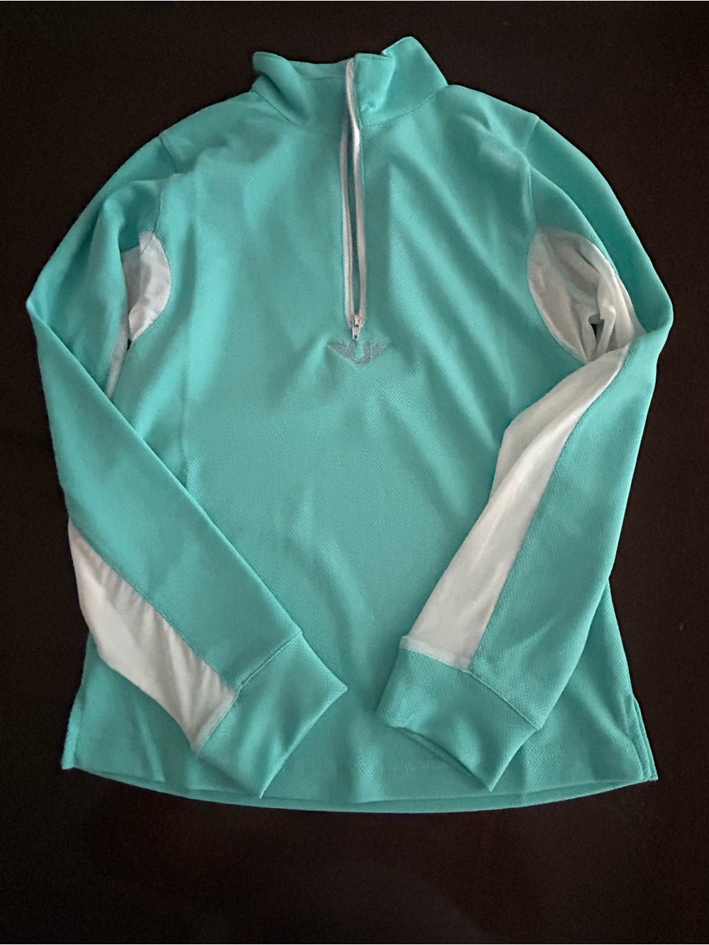 TuffRider Light Aqua Long Sleeve Quarter-Zip Ventilated Pullover